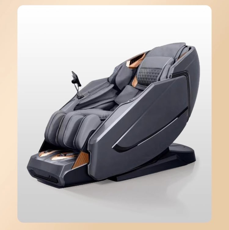 BLISS MASSAGE CHAIR in gray, showcasing a luxurious texture, perfect for modern and minimalist home decor.