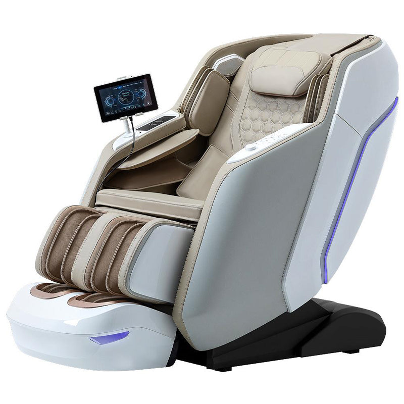 Close-up of Bliss Massage Chair's LED screen, clearly displaying massage progress and function options.