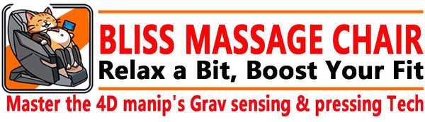 Bliss Massage Chair logo with slogan "relax a bit,boost your fit", a premium brand for high-end massage chair