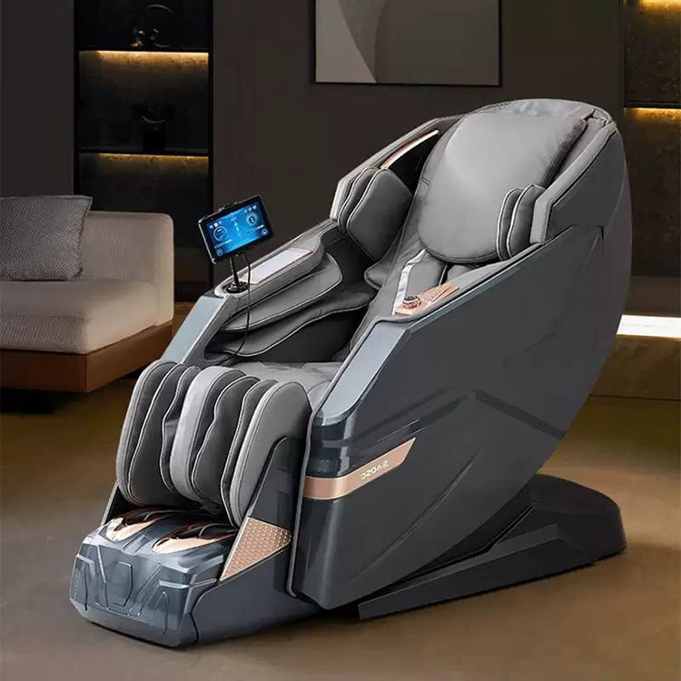 Customer using the massage chair, enjoying a comfortable massage experience